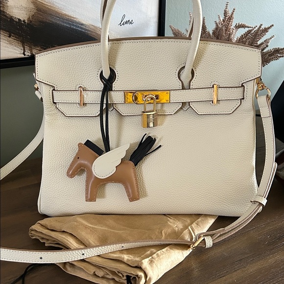 Genuine Leather Birkin Style Bag NEW - Picture 9 of 17